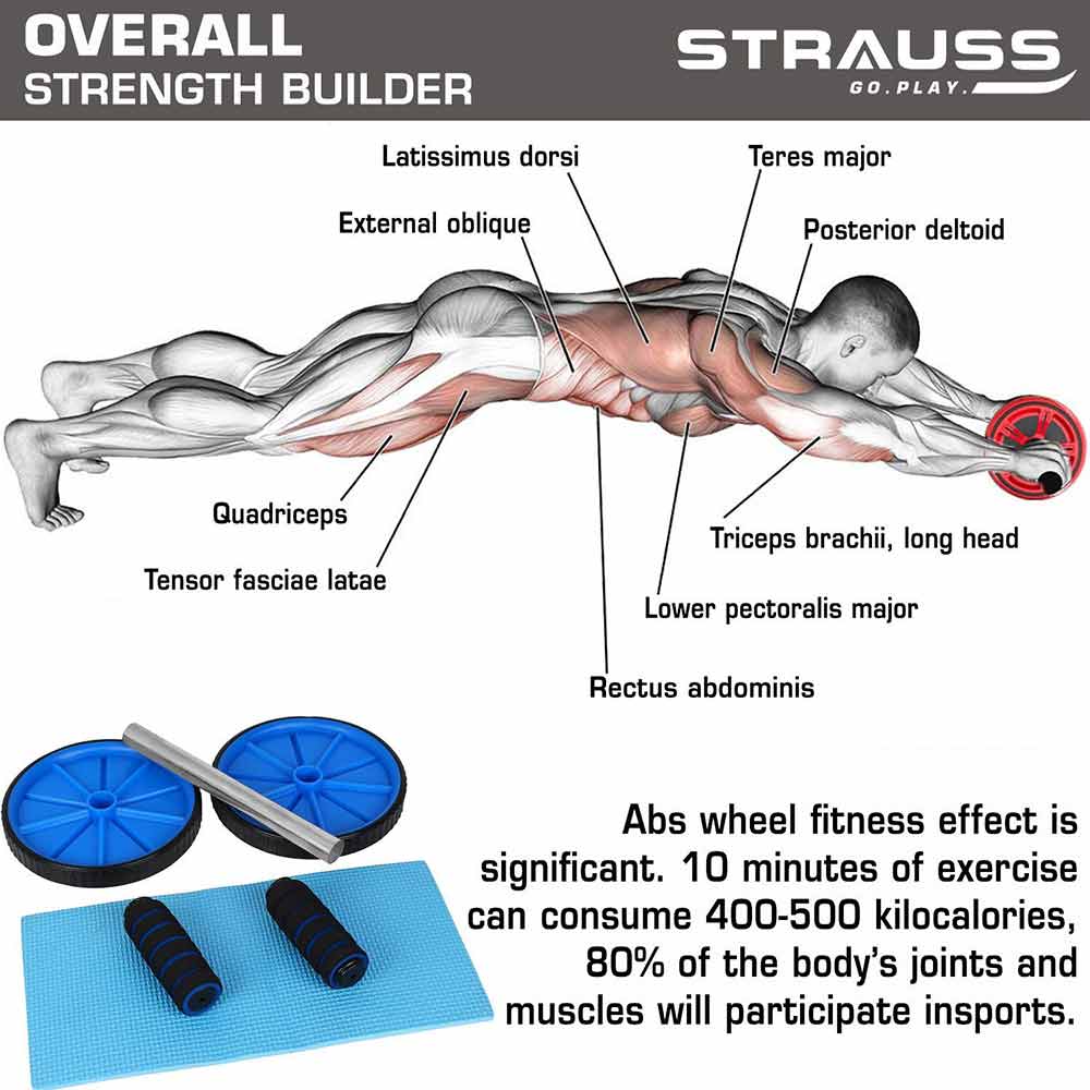 3 - Strauss Double Exercise Wheel,  Blue  560 g 