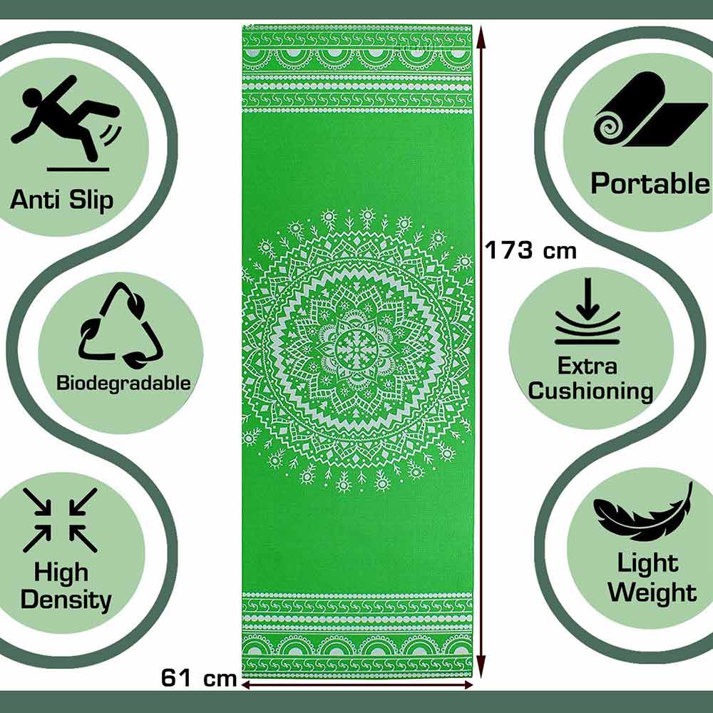 2 - Strauss Meditation Designer Yoga Mat,  Green  5 mm 