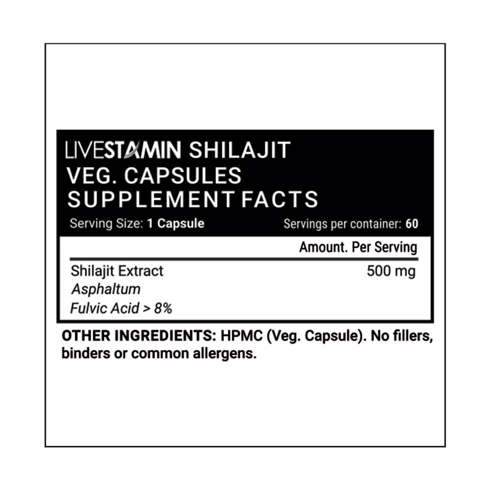 supplement - Livestamin Shilajit Extract,  60 veggie capsule(s) 