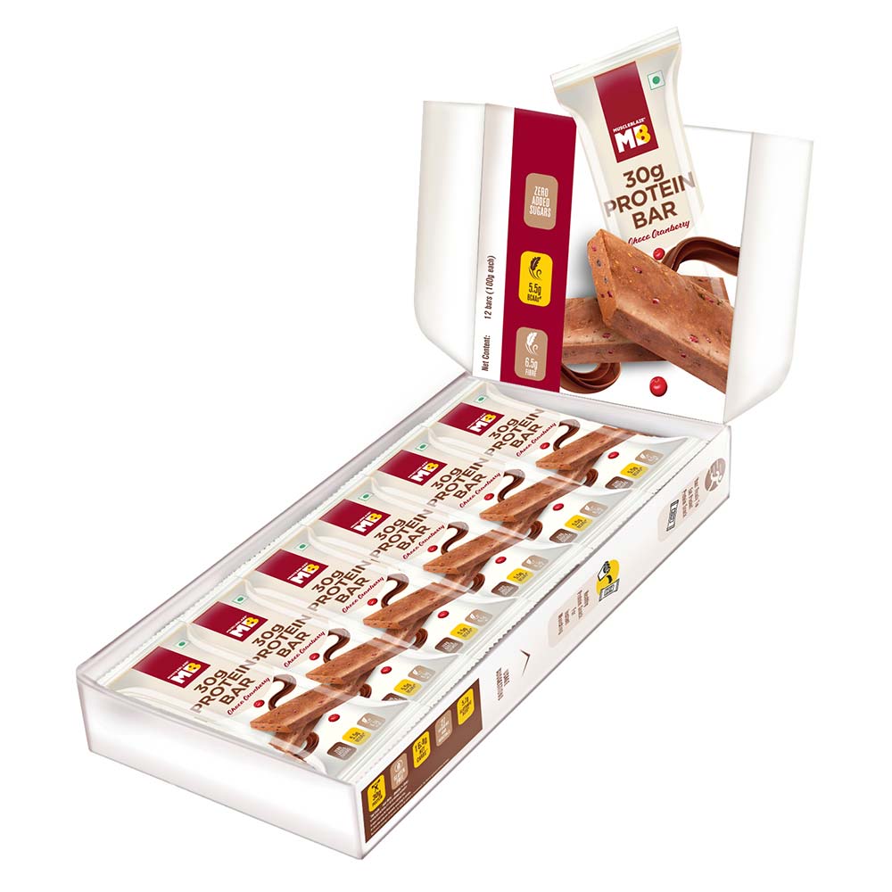 OpneBox - MuscleBlaze Hi-Protein Bar (30g Protein),  12 Piece(s)/Pack  Choco Cranberry 