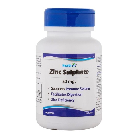 Healthvit Zinc Sulphate 50mg,  60 tablet(s) 