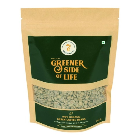 2 - 7 Beanstalk 100% Organic Green Coffee Beans,  250 g  Unflavoured 