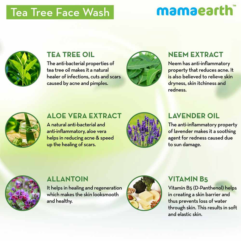 Benefit - Mamaearth Tea Tree Face Wash (Pack of 2),  100 ml  for Acne & Pimples 