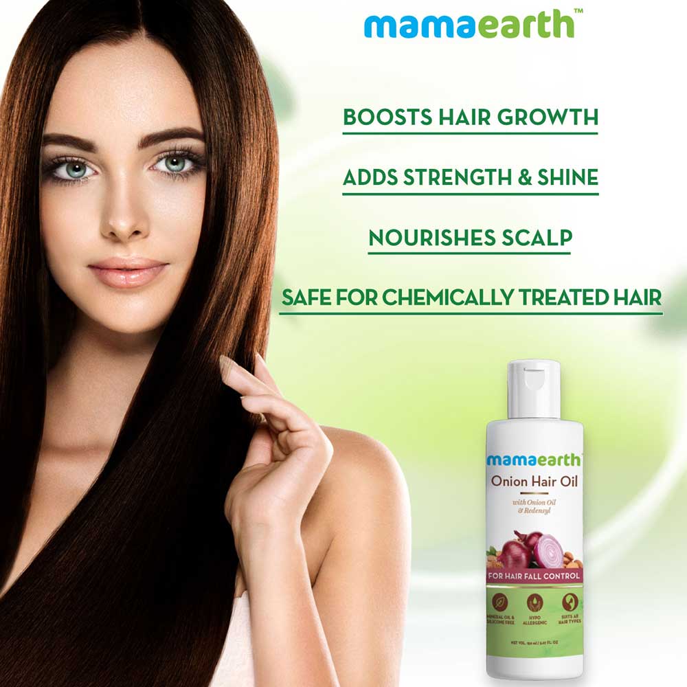 Benefit2 - Mamaearth Onion Hair Oil,  150 ml  with Onion Oil Redensyl for Hair Fall Control 