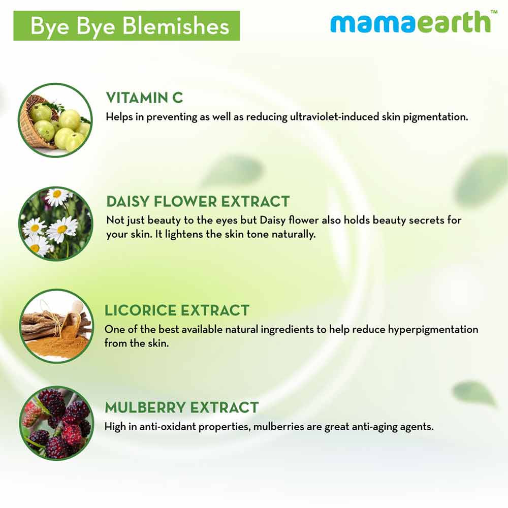 Benefit1 - Mamaearth Bye Bye Blemishes Face Cream,  30 ml  with Mulberry Extract & Vitamin C for Uneven Skin Tone 