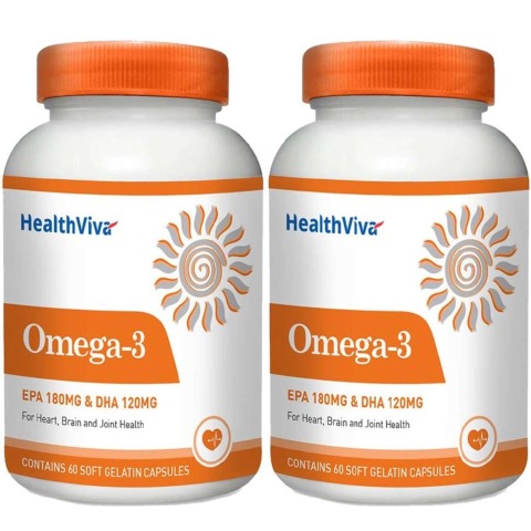 HealthViva Omega 3 Supplement - Pack of 2 HealthViva Omega 3 Supplement - Pack of 2