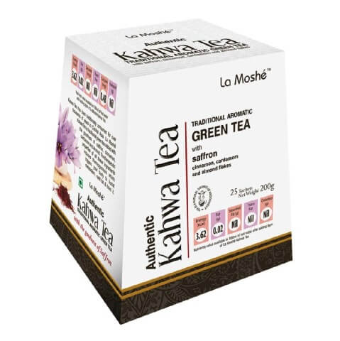 La Moshé Authentic Kahwa Tea with Saffron, 25 sachets/pack Natural La Moshé Authentic Kahwa Tea with Saffron, 25 sachets/pack Natural