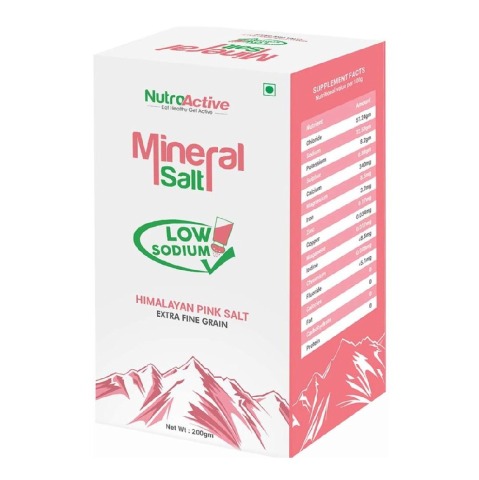 1 - NutroActive Mineral Salt Low Sodium Himalayan Pink Salt Extra Fine Grain,  350 g 