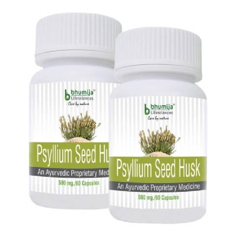Bhumija Psyllium Seed Husk (Pack of 2), 60 capsules Bhumija Psyllium Seed Husk (Pack of 2), 60 capsules