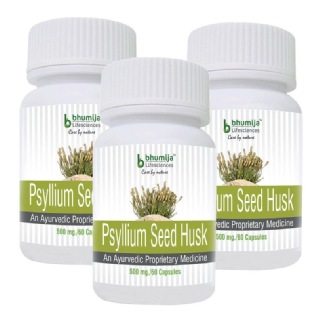 Bhumija Psyllium Seed Husk (Pack of 3), 60 capsules