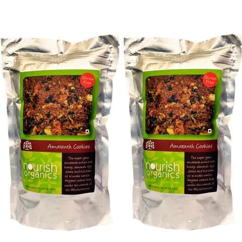 Nourish Organics Amaranth Cookies (Pack of 2), Unflavoured 150 g Nourish Organics Amaranth Cookies (Pack of 2), Unflavoured 150 g