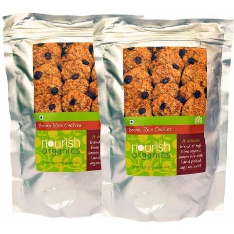 Nourish Organics Brown Rice Cookies (Pack of 2), Unflavoured 150 g Nourish Organics Brown Rice Cookies (Pack of 2), Unflavoured 150 g