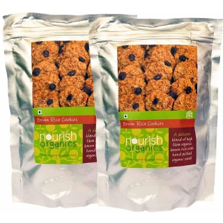 Nourish Organics Brown Rice Cookies (Pack of 2), Unflavoured 150 g