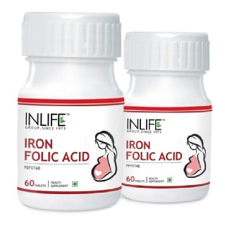 INLIFE Iron + Folic Acid (Pack of 2), 60 tablet(s)