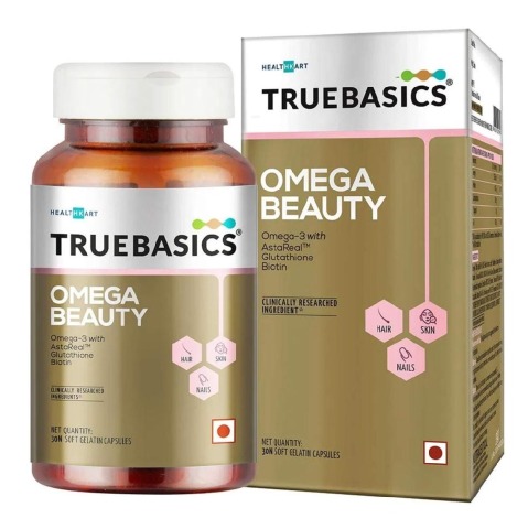 3 - TrueBasics Omega Beauty for Hair Skin & Nails OP,  30 capsules  Unflavoured 