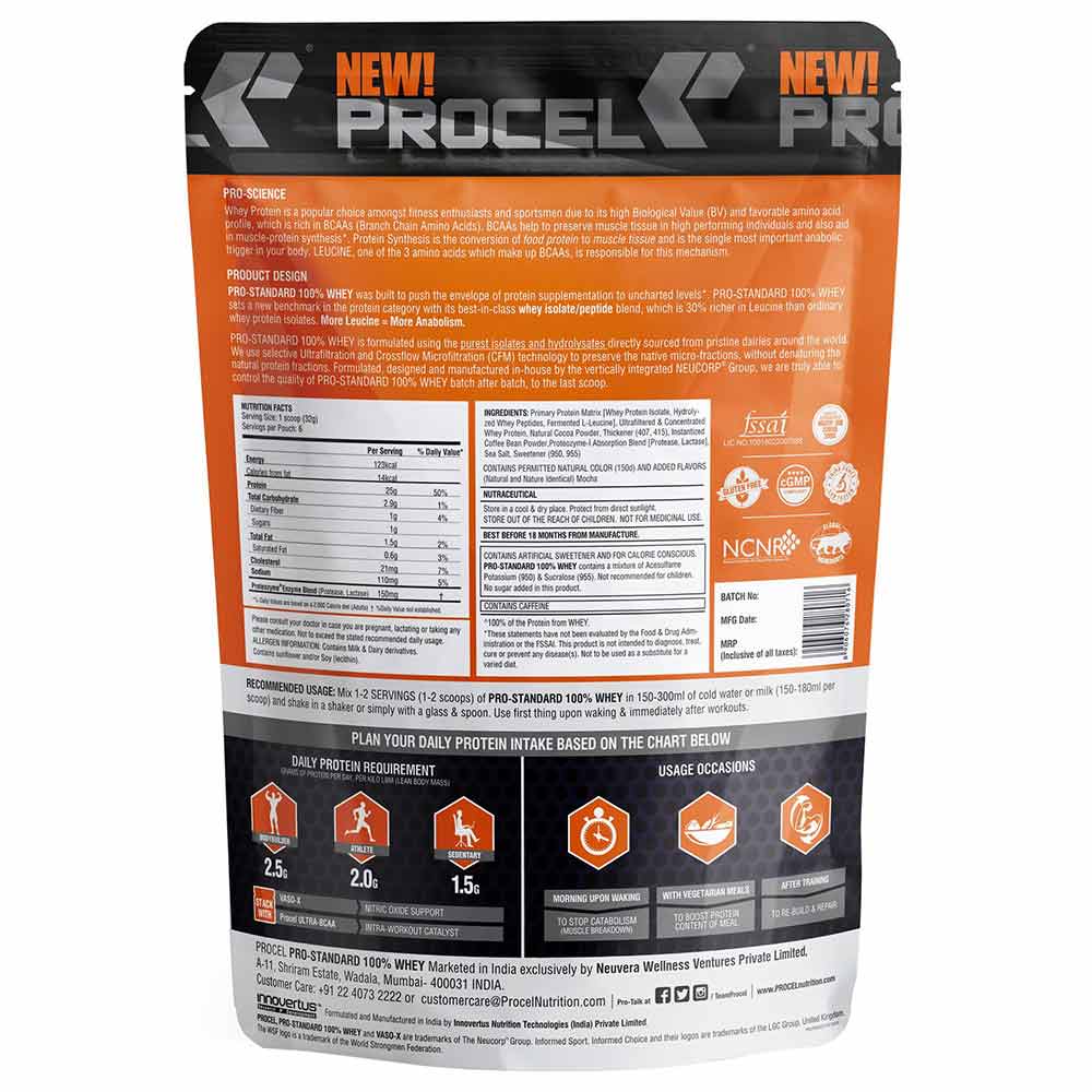 supplementinfo - Procel 100% Whey Pro Standard,  0.44 lb  Mocha Cappuccino 