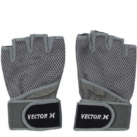 Vector X 1200 Fitness Gloves (Wrist Strap),  Grey  Medium 