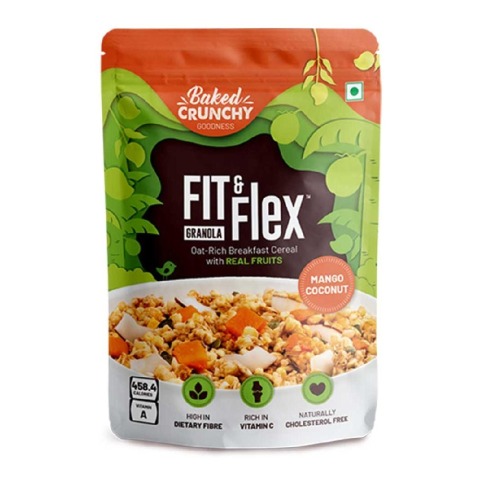 Fit & Flex Granola Oat Rich Breakfast Cereal with Real Fruits,  450 g  Mango Coconut 