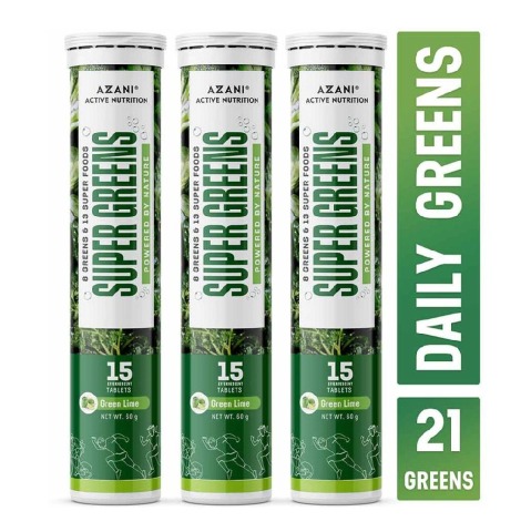 1 - Azani Active Nutrition Super Greens,  15 tablet(s)  Green Lime (Pack of 3) 