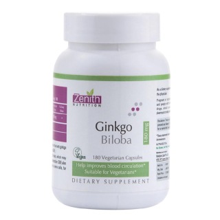 Zenith Nutrition Ginkgo Biloba (180 mg), 180 capsules