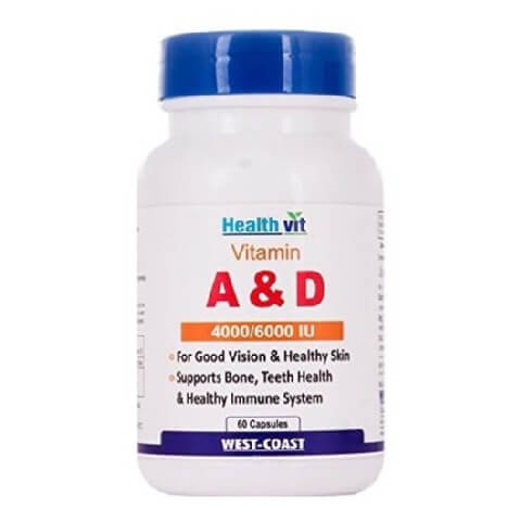 Healthvit Vitamin A & D (4000/6000 IU), 60 capsules Healthvit Vitamin A & D (4000/6000 IU), 60 capsules