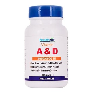 Healthvit Vitamin A & D (4000/6000 IU), 60 capsules