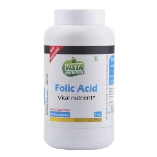 Vista Nutrition Folic Acid, Unflavoured 200 capsules