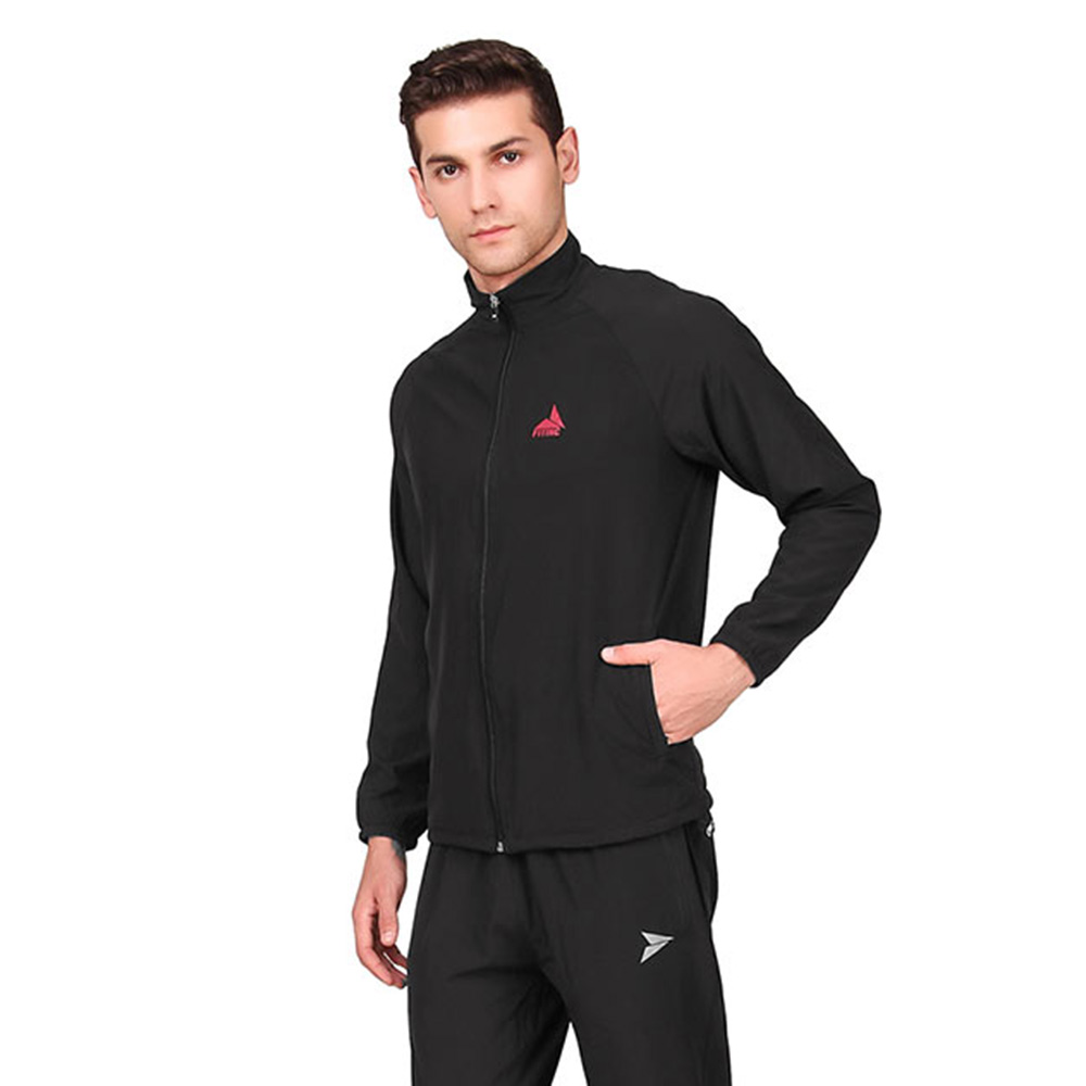 10 - Fitinc Men's Polycotton Regular Fit Track Suit with Two Zipper Pockets,  Black  XXL 