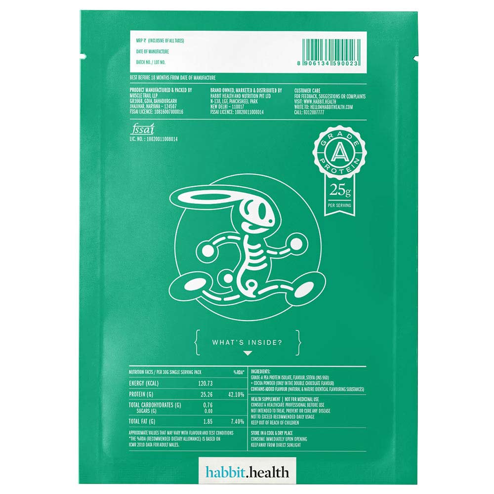 supplementinfo - Habbit Green Pea Protein Isolate,  0.99 lb  15 Servings, Double Chocolate 