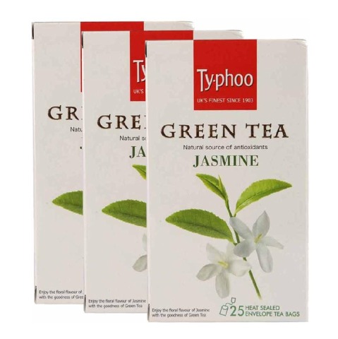 Typhoo Green Tea, 25 Piece(s)/Pack Jasmine - Pack of 3 Typhoo Green Tea, 25 Piece(s)/Pack Jasmine - Pack of 3