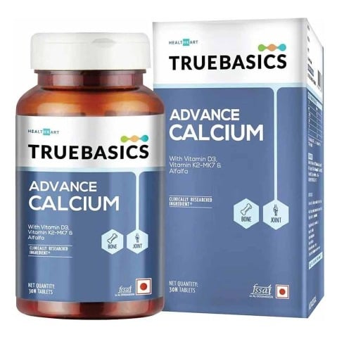 1 - TrueBasics Advance Calcium Vitamin D3 & K2MK7 OP,  30 tablet(s)  Unflavoured 