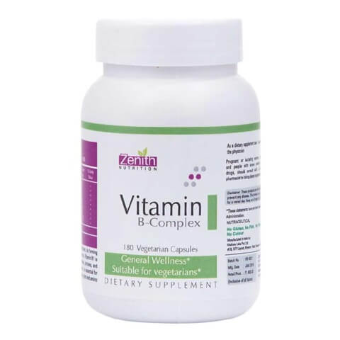 Zenith Nutrition Vitamin B-Complex, Unflavoured 180 veggie capsule(s) Zenith Nutrition Vitamin B-Complex, Unflavoured 180 veggie capsule(s)