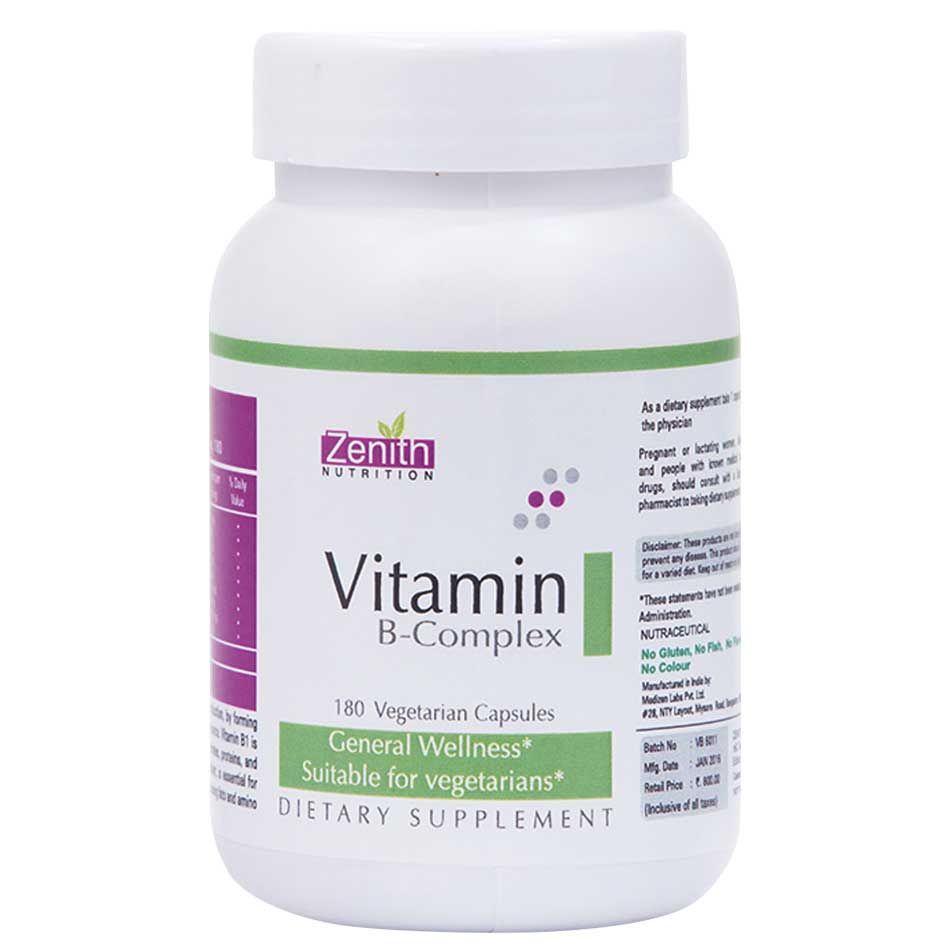 Zenith Nutrition Vitamin B-Complex,  180 veggie capsule(s)  Unflavoured 