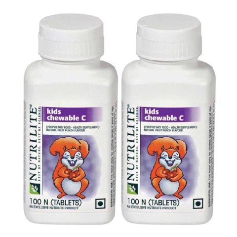 1 - Amway Nutrilite Kids Chweable C - Pack of 2,  100 chewable tablet(s)  Unflavoured 