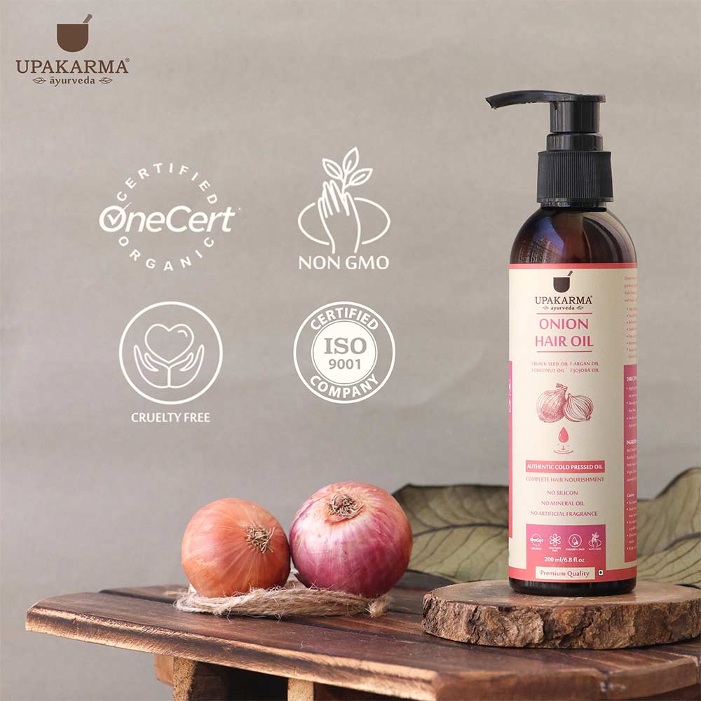 4 - Upakarma Ayurveda Onion Hair Oil,  200 ml  Complete Hair Nourishment 