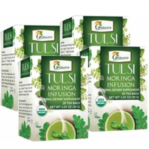 Grenera Tulsi Moringa Infusion, Tulsi & Moringa 20 Piece(s)/Pack - Pack of 4 Grenera Tulsi Moringa Infusion, Tulsi & Moringa 20 Piece(s)/Pack - Pack of 4