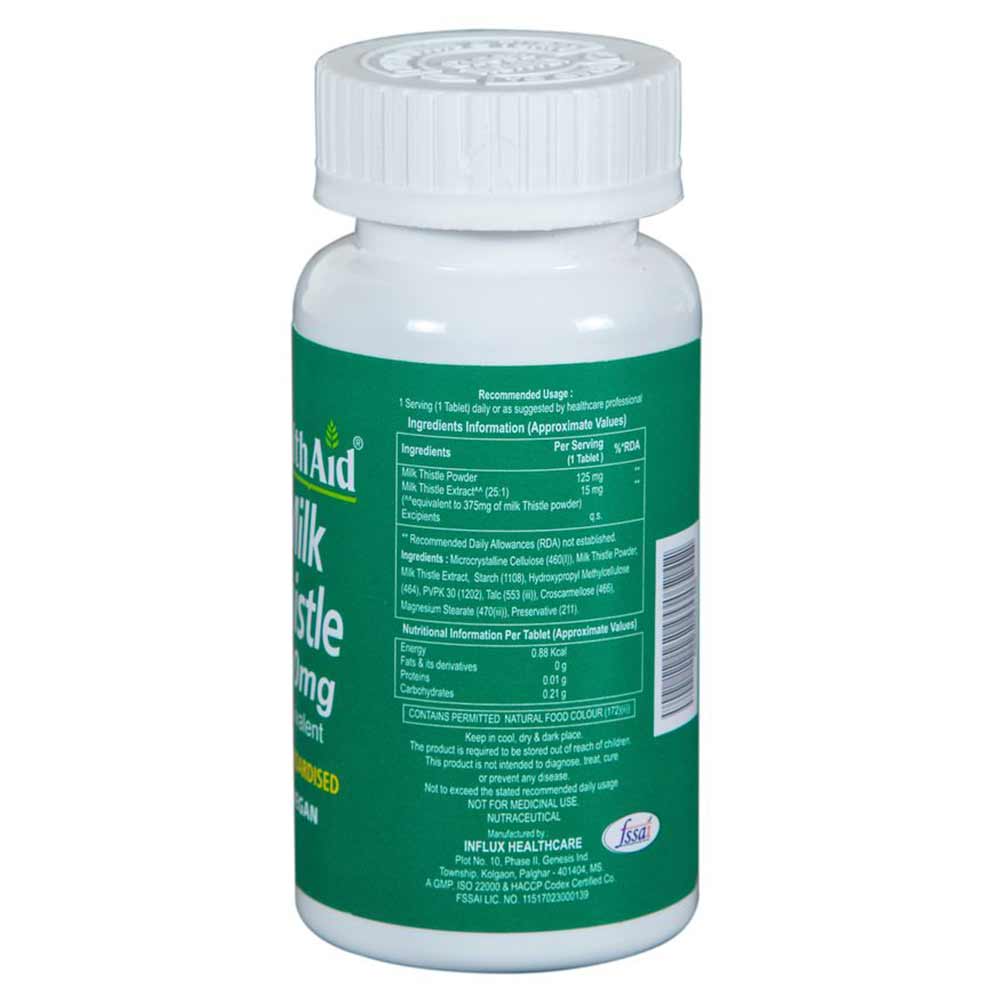 nutritioninfo - HealthAid Milk Thistle 500mg,  60 tablet(s) 