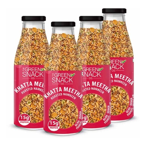 1 - The Green Snack Co. Roasted Namkeen - Pack of 4,  Khatta Meetha  100 g 
