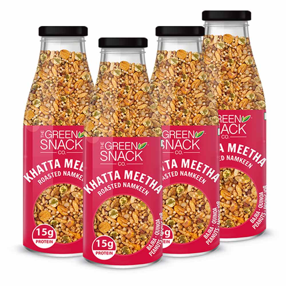 1 - The Green Snack Co. Roasted Namkeen - Pack of 4,  Khatta Meetha  100 g 