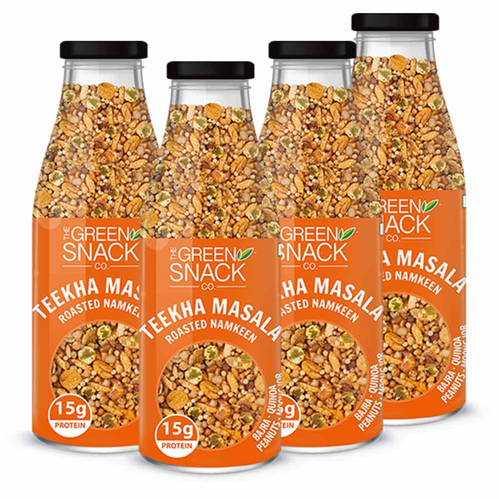 1 - The Green Snack Co. Roasted Namkeen - Pack of 4,  Teekha Masala  100 g 