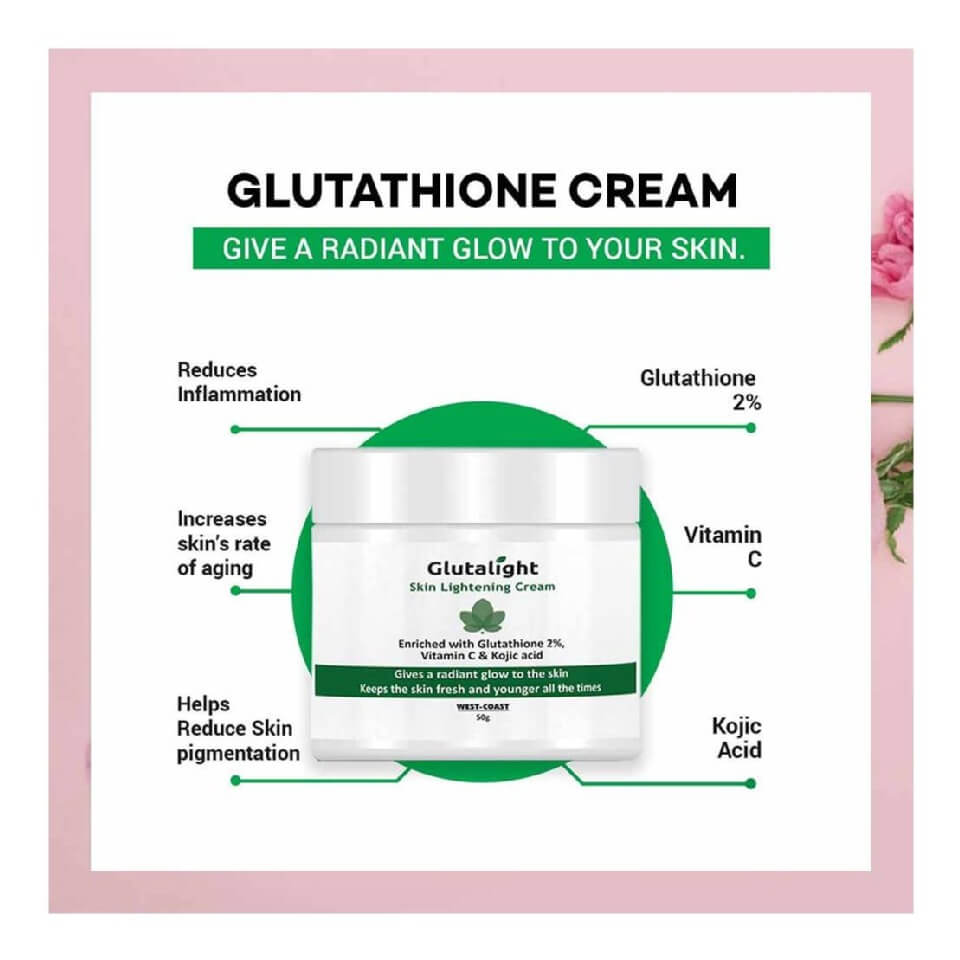 glutalight glutathione vitamin c kojic acid skin whitening cream Glutathione Skin Lightening/Brightening Combo Pack (Soap + Serum + Cream)  at Best Price in India