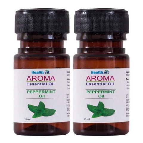 Healthvit Aroma Peppermint Oil, 15 ml for All Skin Types - Pack of 2 Healthvit Aroma Peppermint Oil, 15 ml for All Skin Types - Pack of 2