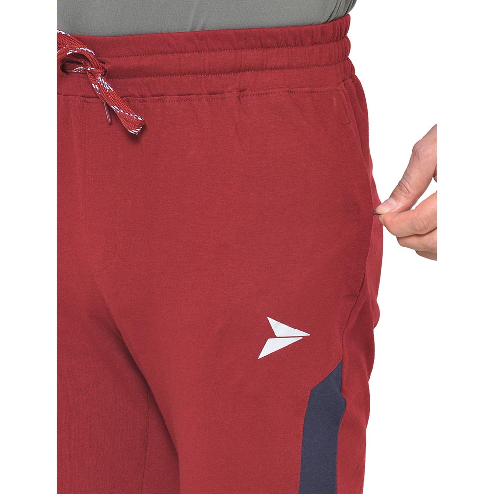 3 - Fitinc Side Striped Cotton Trackpant with Both Side Zipper Pockets,  Black  Medium 