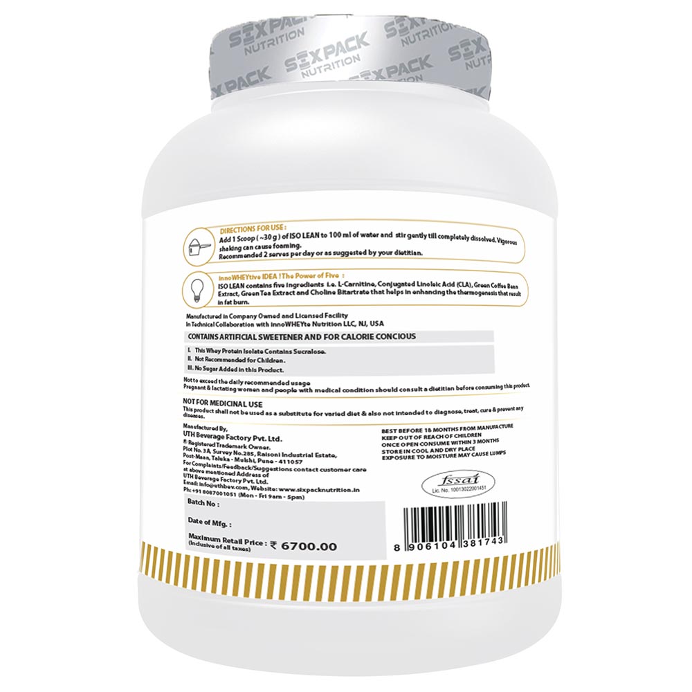 use - Six Pack Nutrition Iso Lean Whey Protein Isolate,  4.4 lb  Koffee Frappe 