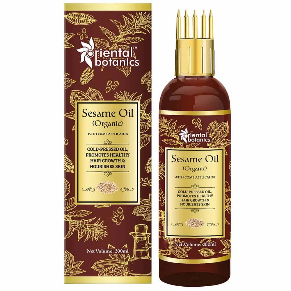 3 - Oriental Botanics Sesame Oil with Comb Applicator,  200 ml  for Hair and Skin Care 