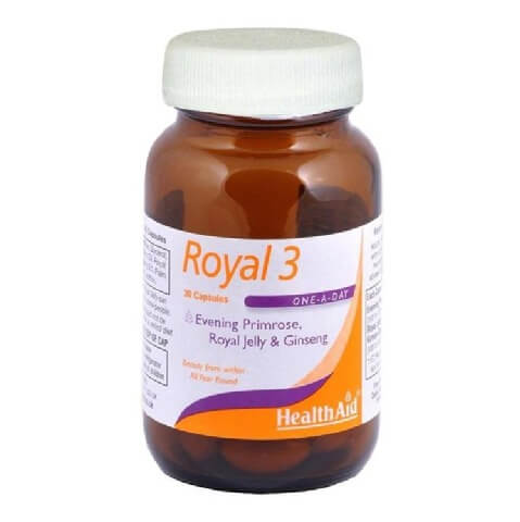 HealthAid Royal 3 (Evening Primrose, Royal Jelly & Ginseng), 30 capsules HealthAid Royal 3 (Evening Primrose, Royal Jelly & Ginseng), 30 capsules