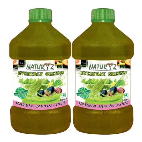 Naturyz Karela Jamun Juice, Unflavoured 0.500 L - Pack of 2 Naturyz Karela Jamun Juice, Unflavoured 0.500 L - Pack of 2