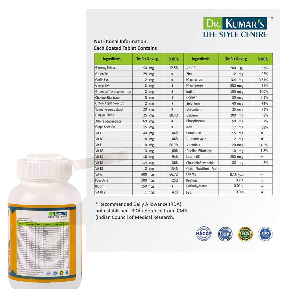 supplementinfo - Dr. Kumar's Lifestyle Centre Regular,  60 tablet(s)  Unflavoured 