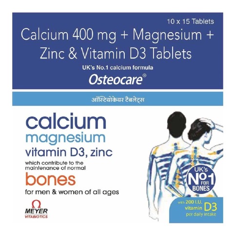1 - Osteocare Calcium, Magnesium, Zinc ,Vitamin D3,  15 tablet(s)  Unflavoured 