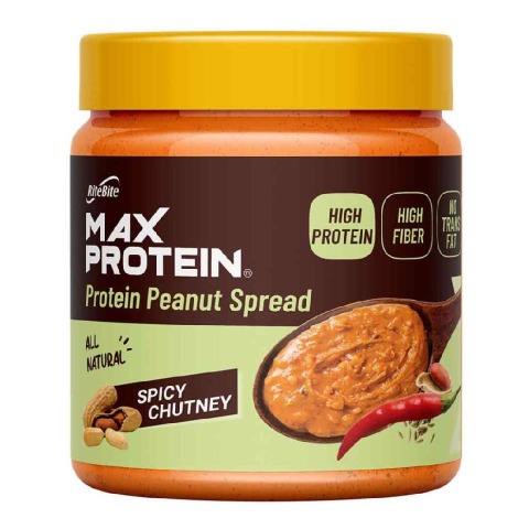 1 - RiteBite Max Protein Peanut Spread,  0.340 kg  Spicy Chutney 